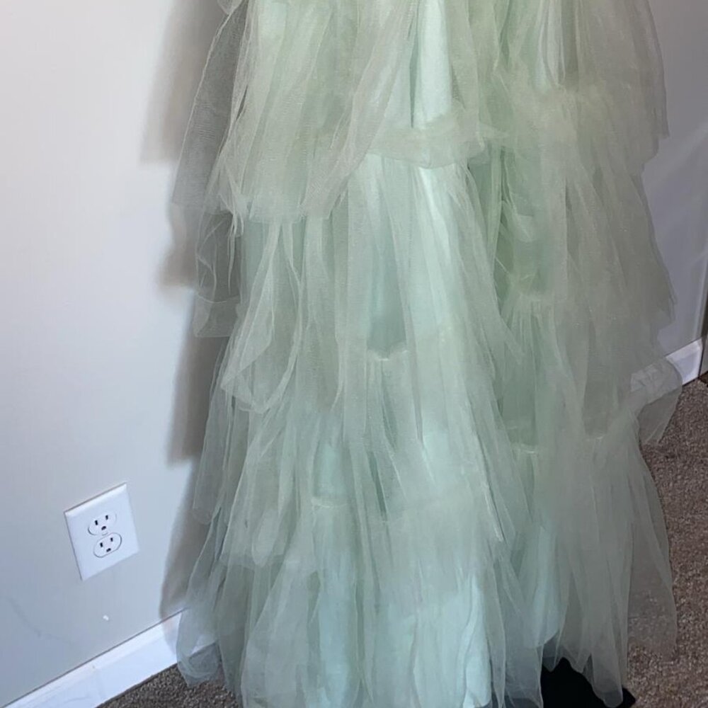 Ruffle Tiered Tulle Cut Out Gown by Mac Duggal - Picture 4 of 15